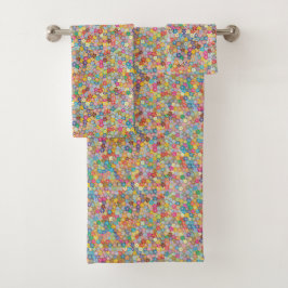 Conjunto De Toalhas Bathroom Pretty Little Flowers Colorful Floral