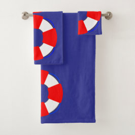 Conjunto De Toalhas Bathroom Towel Set with Nautical Design