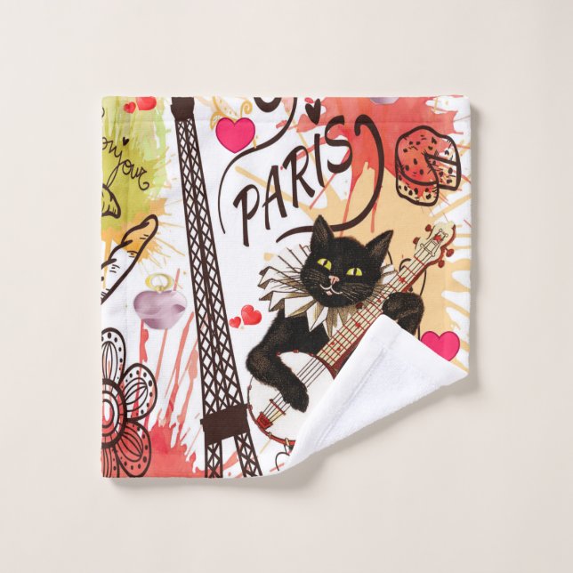 Conjunto De Toalhas Bathroom Towel Sets Dia de os namorados, Paris Fra (Pano de lavar)