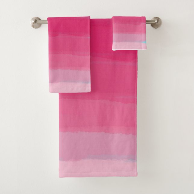 Conjunto De Toalhas Batom: Sombras de Abstrato rosa (Insitu)