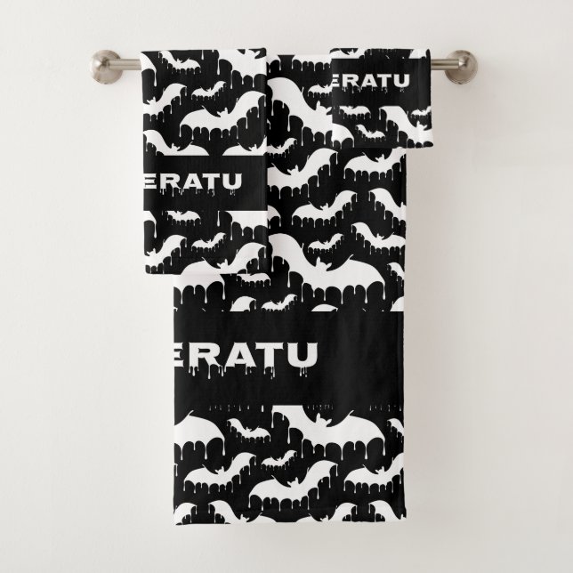 Conjunto De Toalhas Bats de Vampiro de Disquete Nu Gótico Gótico (Insitu)