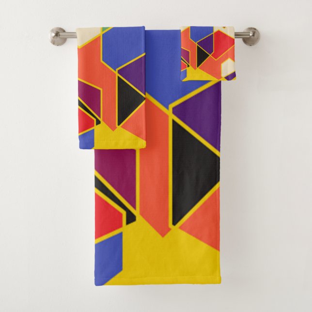 Conjunto De Toalhas Bauhaus Hexágonos (Insitu)