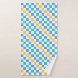 Conjunto De Toalhas Beach day diagonal checkerboard pattern