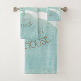 Conjunto De Toalhas Beach House Mar Aqua Blue ID623