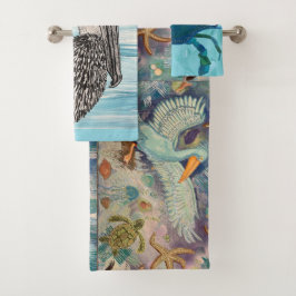 Conjunto De Toalhas Beach Scenes