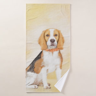 Conjunto De Toalhas Beagle Hound Dog Painting Original Animal Art