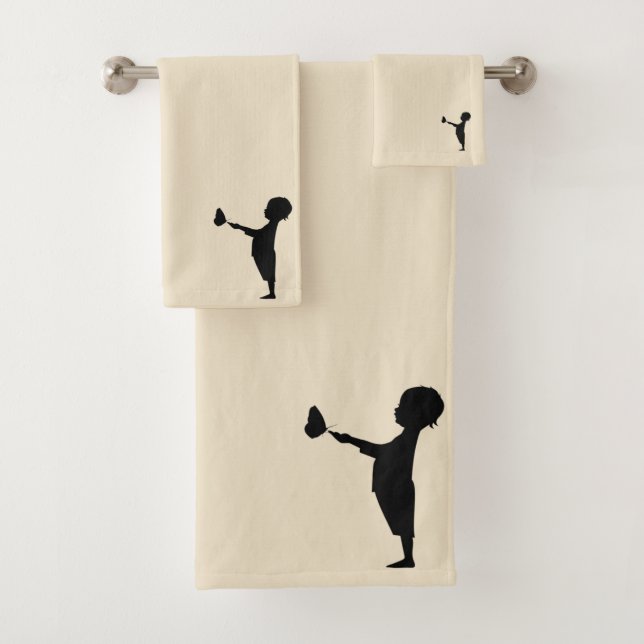 Conjunto De Toalhas bebê na moda beige de fundo (Insitu)