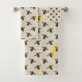 Conjunto De Toalhas Bebês Dourado