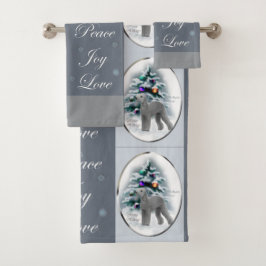 Conjunto De Toalhas Bedlington Terrier Christmas