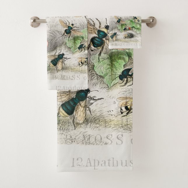 Conjunto De Toalhas Bee Honey Queen Bees Antique (Insitu)