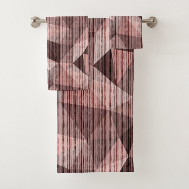 Conjunto De Toalhas bege, poligonal texturizado castanho (Insitu)