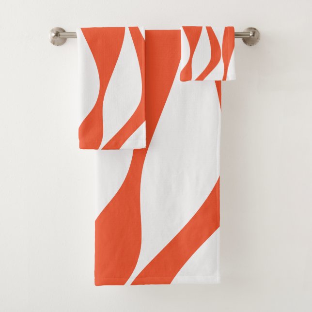 Conjunto De Toalhas Bei e Fluxo 4 em Laranja e Branco (Insitu)
