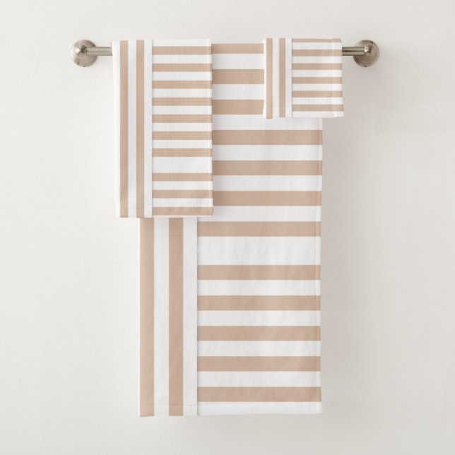 Conjunto De Toalhas beige striped (Insitu)