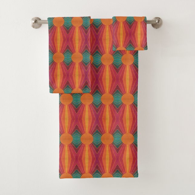 Conjunto De Toalhas Bela Arte Popular do Sudoeste com Raios de Sol Ens (Insitu)
