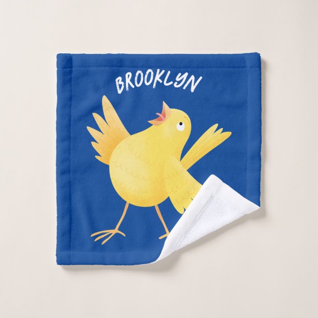 Conjunto De Toalhas Bela fotografia de pássaro canário amarelo cantand (Pano de lavar)