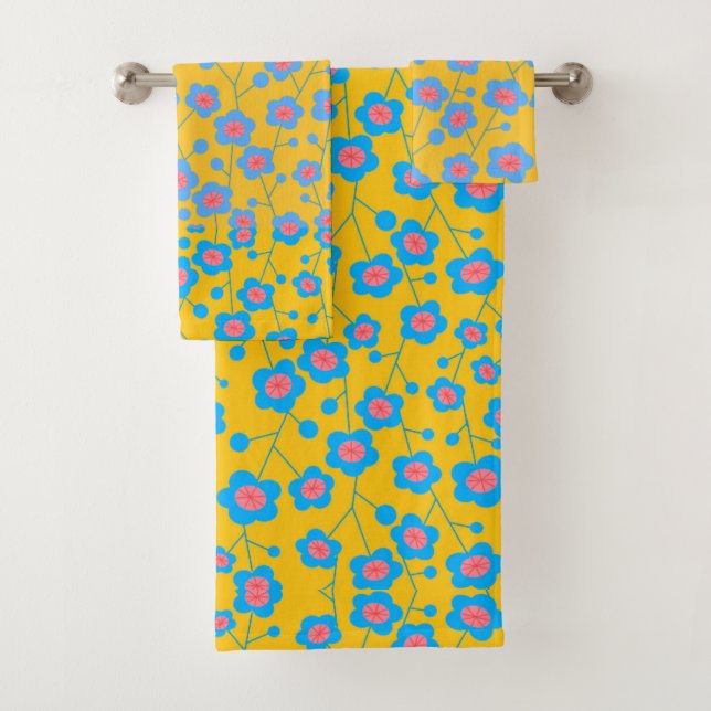 Conjunto De Toalhas Belo floral azul (Insitu)