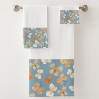 Conjunto De Toalhas Belo padrão de borboleta azul