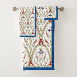 Conjunto De Toalhas Belo padrão floral de arco grego