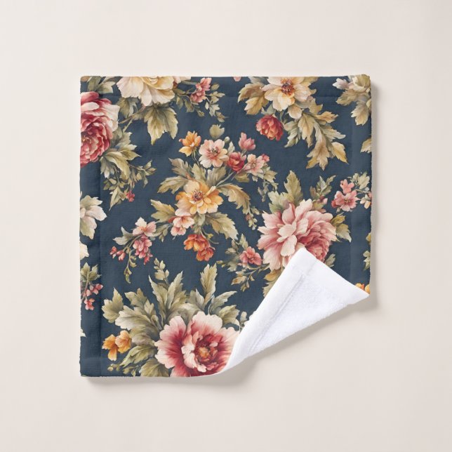 Conjunto De Toalhas Belo Padrão Floral Italiano (Pano de lavar)