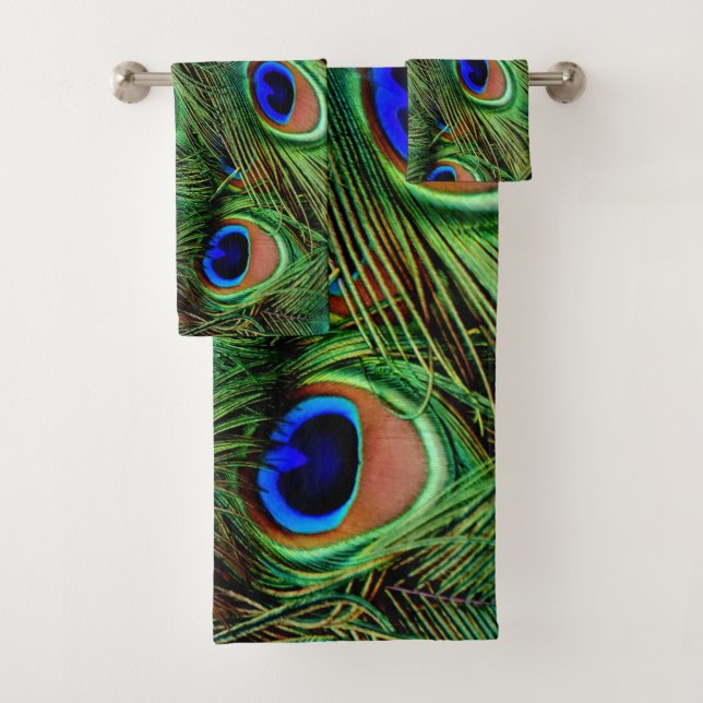 Conjunto De Toalhas Belo Penas de Peacock (Insitu)