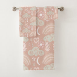 Conjunto De Toalhas Bem-vindo Bebê Rosa