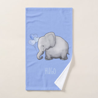 Conjunto De Toalhas Berçário personalizado lindo do elefante do bebê
