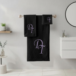 Conjunto De Toalhas Beringela cor monogramada