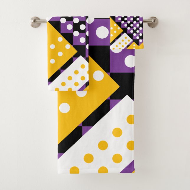 Conjunto De Toalhas beringela púrpura e amarela (Insitu)