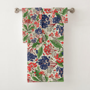 Conjunto De Toalhas Berries Vermelho e Azul Japonês