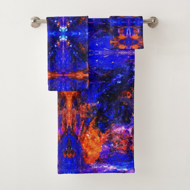 Conjunto De Toalhas Besta Azul Correndo Fogo (Insitu)