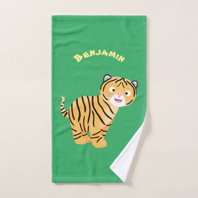 Conjunto De Toalhas Bicho de tigre feliz e bonito (Toalha de mão)