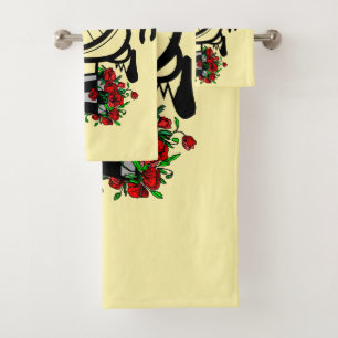 Conjunto De Toalhas Bicicleta Romântica de Flores de Vintagem