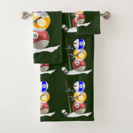 Conjunto De Toalhas Billiard Ball Snowman Natal