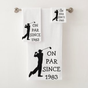 Conjunto De Toalhas Birthday Golfer Funny 40th feliz Pai Par