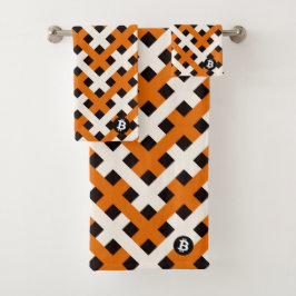 Conjunto De Toalhas Bitcoin Blockchain (Estilo 2)