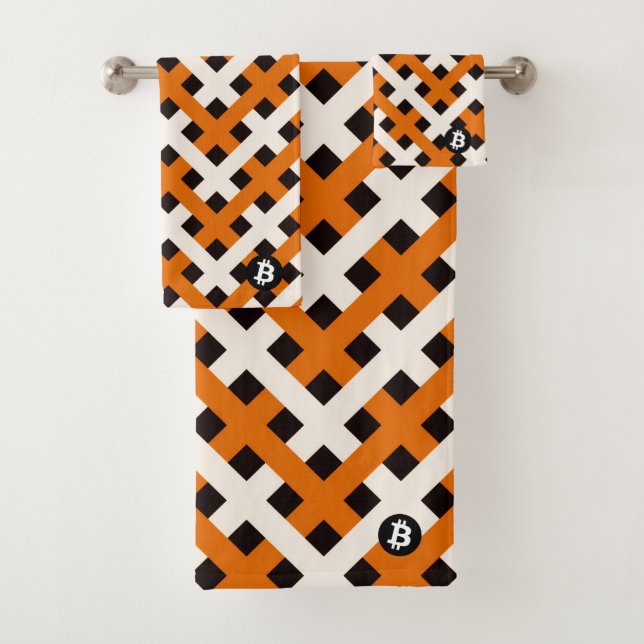 Conjunto De Toalhas Bitcoin Blockchain (Estilo 2) (Insitu)