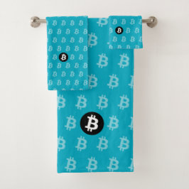 Conjunto De Toalhas Bitcoin Blue (Style 2)