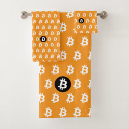 Conjunto De Toalhas Bitcoin Classic Laranja