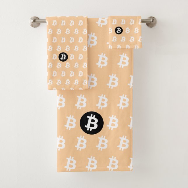 Conjunto De Toalhas Bitcoin Peach (Insitu)