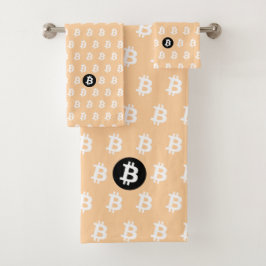 Conjunto De Toalhas Bitcoin Pêssego