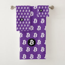 Conjunto De Toalhas Bitcoin Purple
