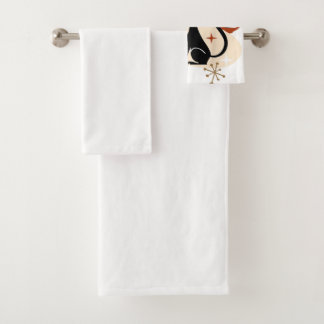 Conjunto De Toalhas Black Cat and Pumpkin Atomic Retro Halloween