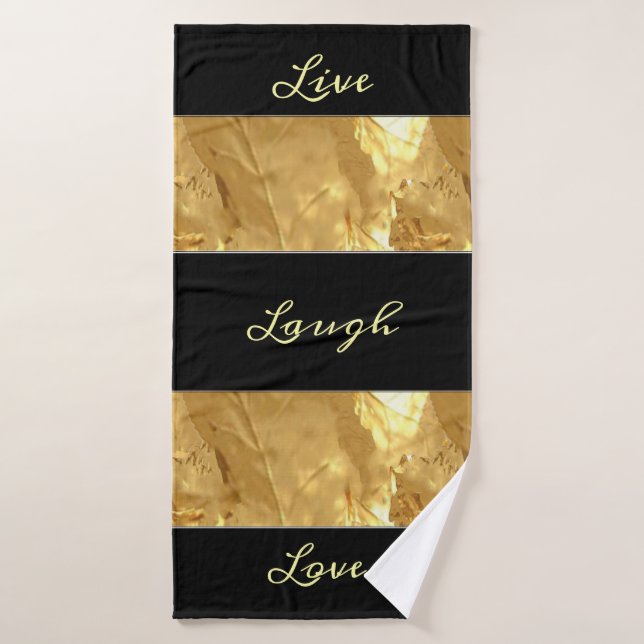 Conjunto De Toalhas Black Dourado Strips Live Ria Amor (Toalha de Banho)