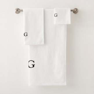 Conjunto De Toalhas Black Letter Monogrammed Initial Towel Set