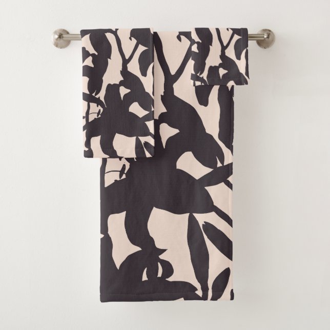 Conjunto De Toalhas Black Lily Silhouette (Insitu)