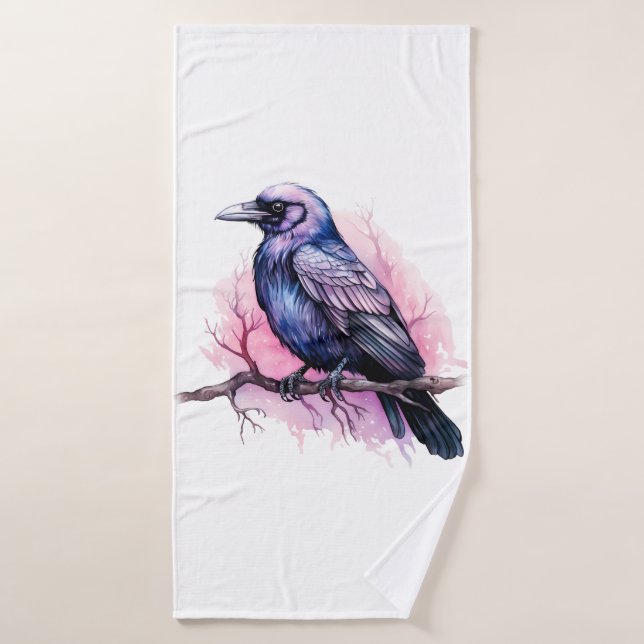 Conjunto De Toalhas Black Raven em uma ramificação (Toalha de Banho)