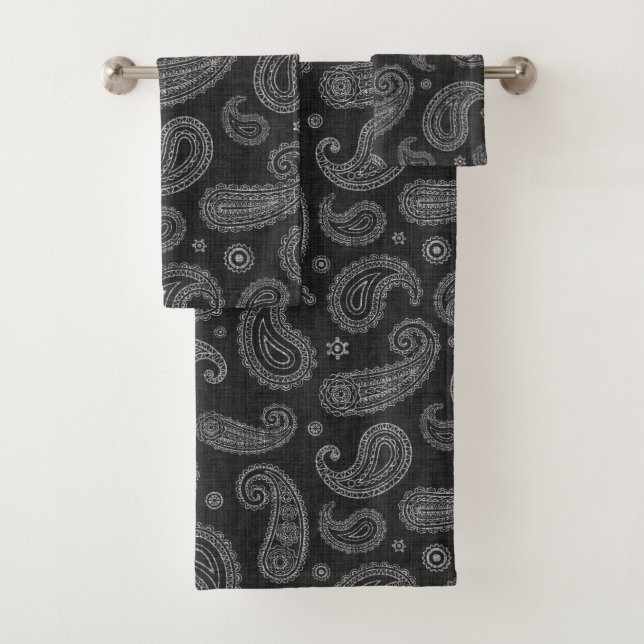 Conjunto De Toalhas Black Western Paisley  (Insitu)