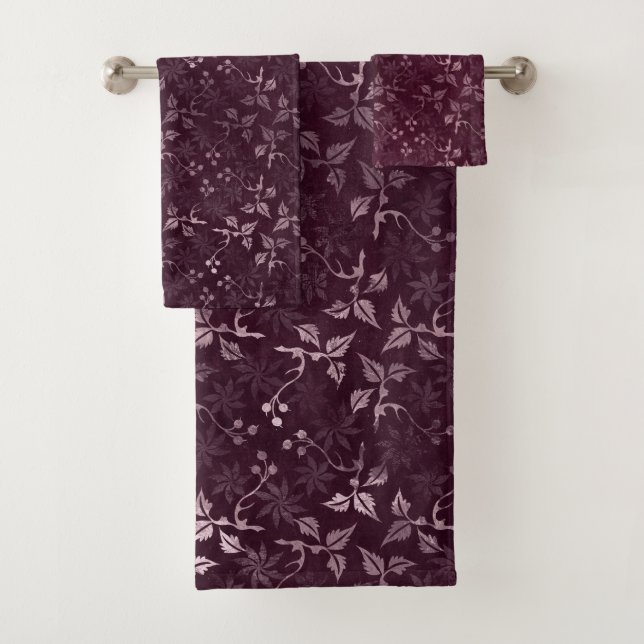 Conjunto De Toalhas Blackberry Wine Pattern  (Insitu)