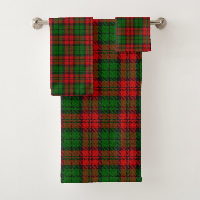 Conjunto De Toalhas Blackwatch Campbell Tartan Red Green Xadrez (Insitu)
