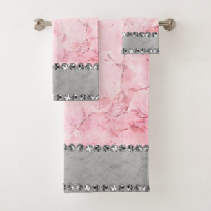 Conjunto De Toalhas Bling do Diamond da Mármore Rosa